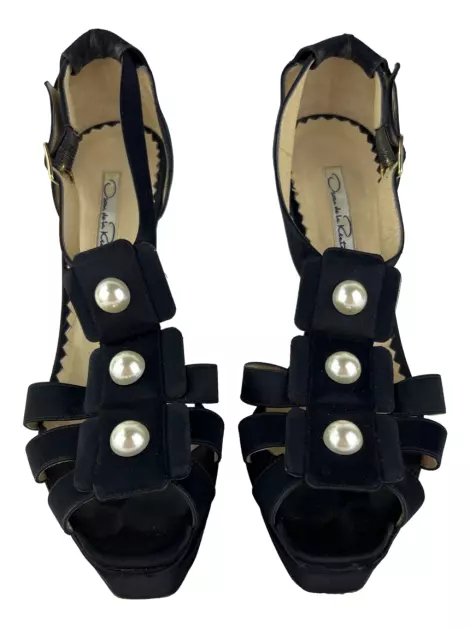 Scarpin Oscar de la Renta Tiras Preto