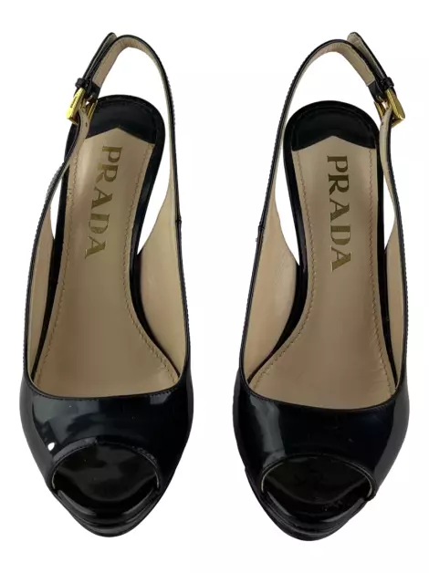 Scarpin Prada Slingback Verniz Preto