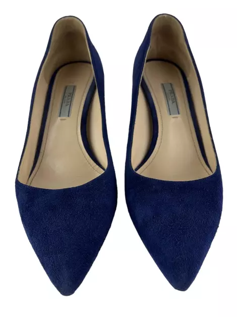 Scarpin Prada Suede Azul