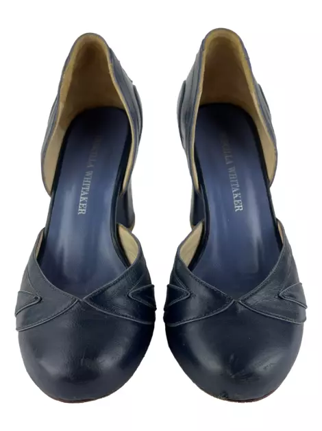 Scarpin Priscilla Whitaker Couro Azul