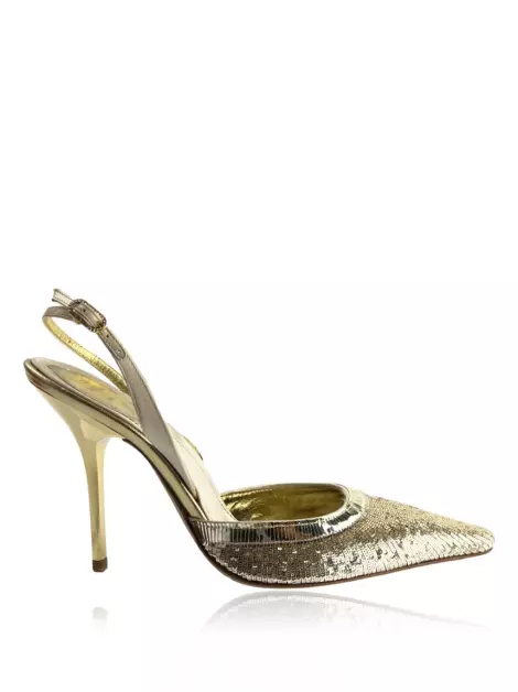 Scarpin René Caovilla Paetês Dourado