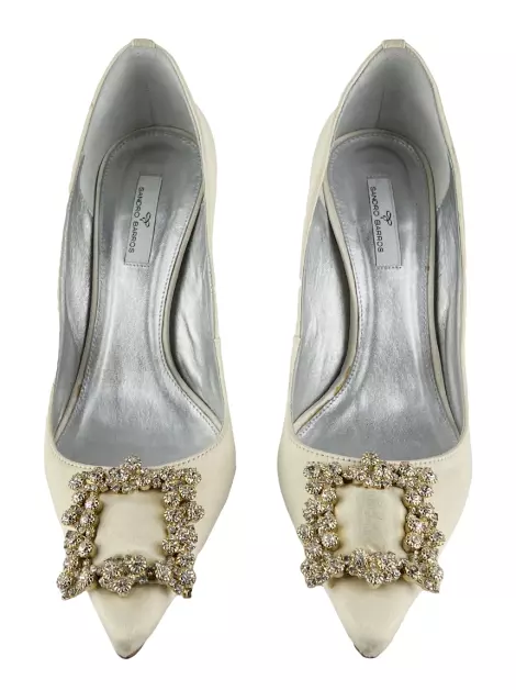 Scarpin Sandro Barros Pedrarias Off White