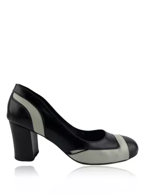 Scarpin Sarah Chofakian Couro Bicolor
