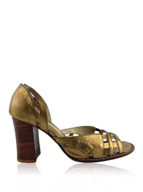 Scarpin Sarah Chofakian Couro Dourado