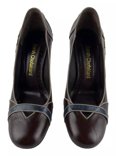 Scarpin Sarah Chofakian Couro Marrom