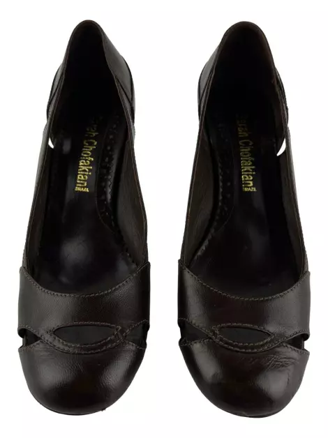 Scarpin Sarah Chofakian Couro Marrom