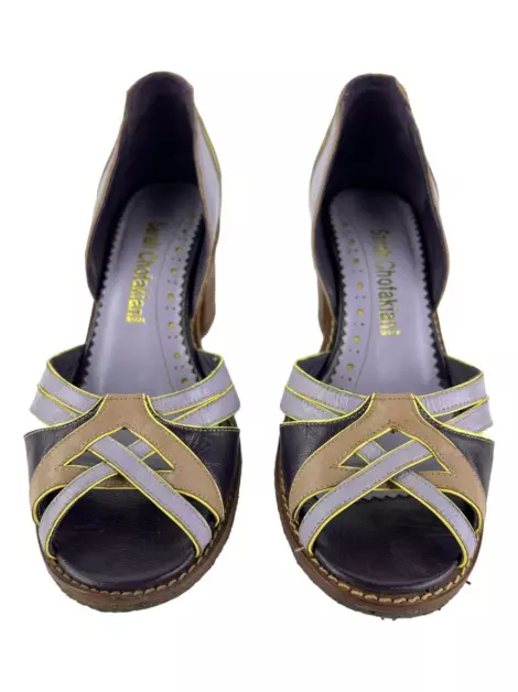 Scarpin Sarah Chofakian Couro Multicolor