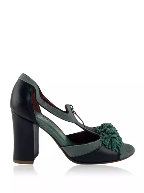 Scarpin Sarah Chofakian Suede Verde