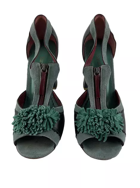 Scarpin Sarah Chofakian Suede Verde