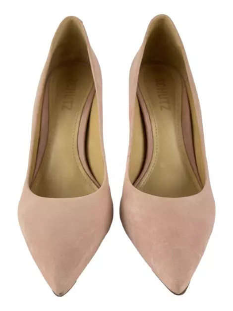Scarpin Schutz Camurça Rosa
