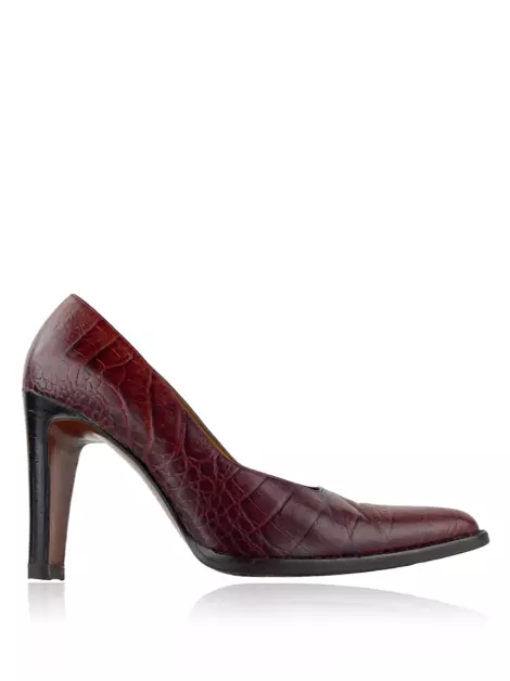 Scarpin Sergio Rossi Croco Marrom