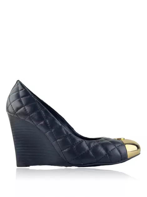Scarpin Tory Burch Wedge Quilted Azul