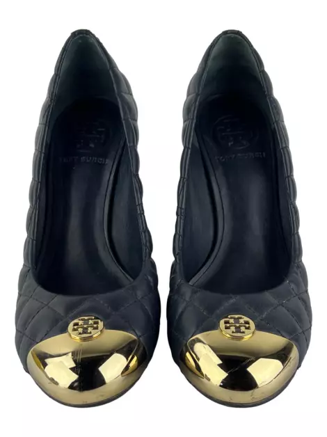 Scarpin Tory Burch Wedge Quilted Azul