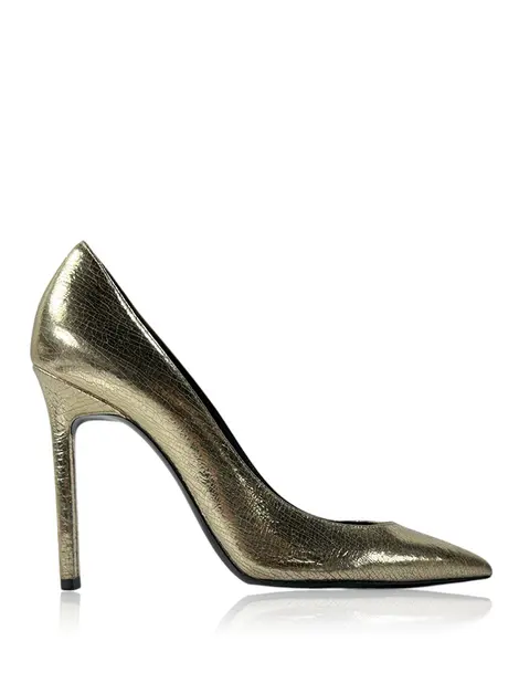 Scarpin Yves Saint Laurent Anja 105 Dourado