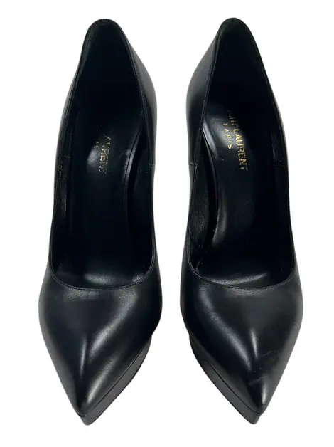 Scarpin Yves Saint Laurent Couro Preto