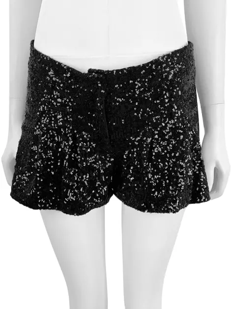Shorts Bebe Paetês Preto