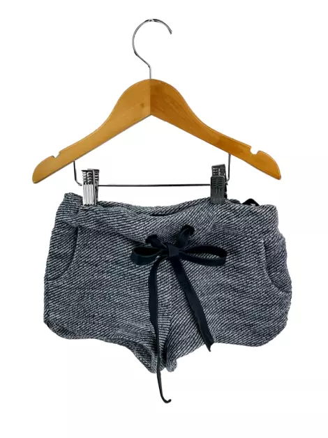Shorts Clé Tricot Mesclado Azul