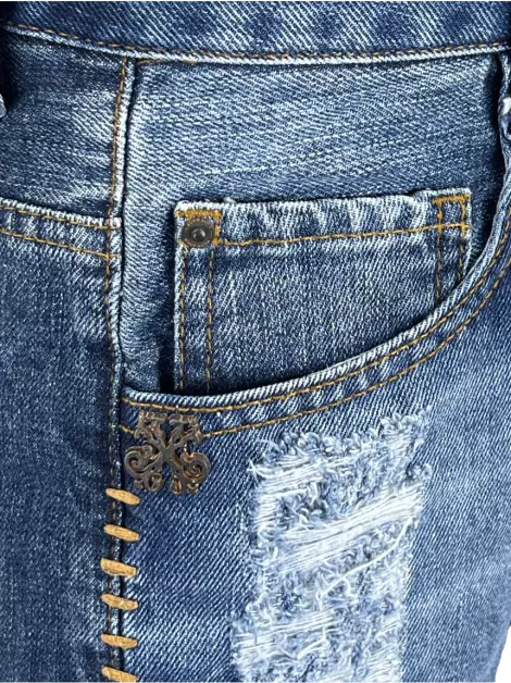 Shorts John John Jeans Destroyed Azul