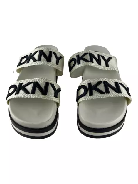 Slide DKNY Double Logo Branca
