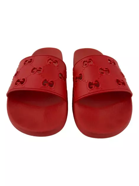 Slide Gucci Rubber GG Vermelho