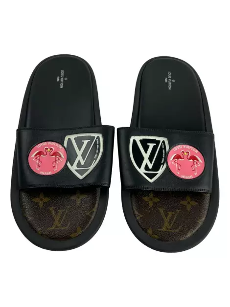 Slide Louis Vuitton Sunbath Patchwork Preta