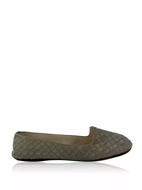 Slipper Bottega Veneta Intrecciato Camurça Cinza