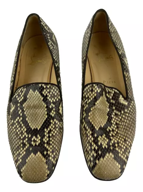 Slipper Christian Louboutin Python Bege
