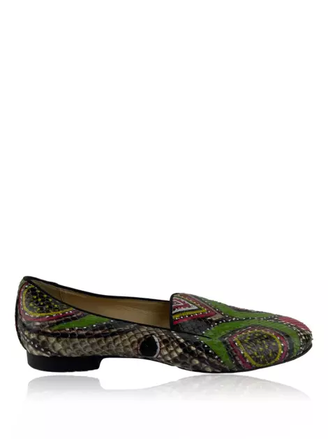 Slipper Christian Louboutin Python Verde