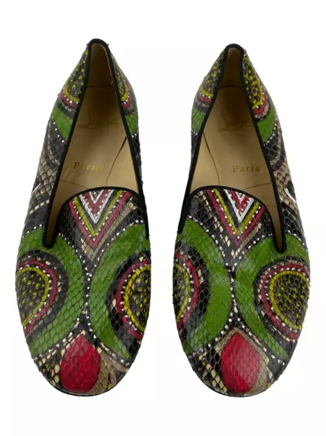 Slipper Christian Louboutin Python Verde