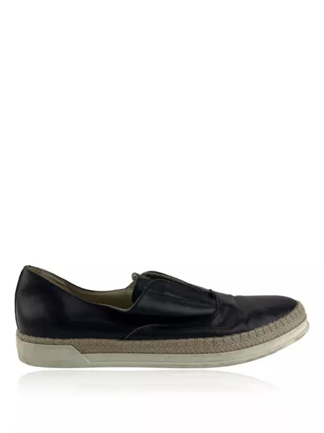 Slipper Tod's Espadrilles Glove Couro Preto