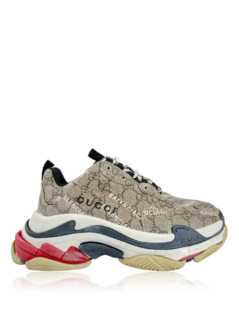 Tênis Balenciaga X GUCCI Triple S GG Supreme Monogram Allover Logo