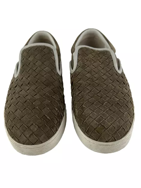 Tênis Bottega Veneta Intrecciato Camurça Marrom