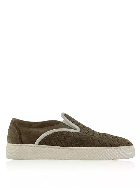Tênis Bottega Veneta Intrecciato Camurça Marrom