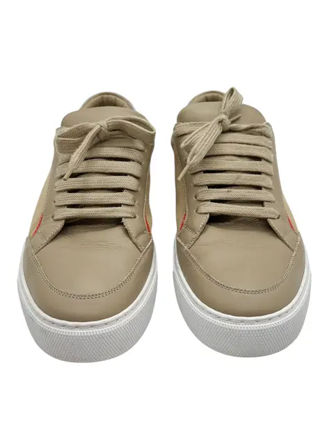 Tênis Burberry Couro Bege