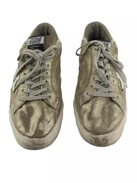 Tênis Golden Goose Deluxe Brand May Metallic Gold