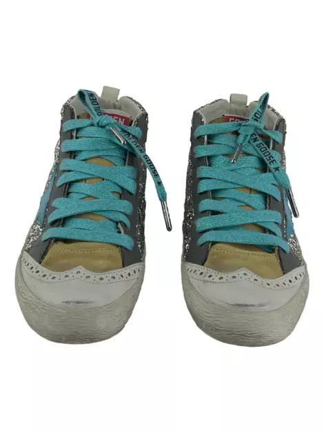 Tênis Golden Goose Deluxe Brand Mid Star Glitter Multicolorido