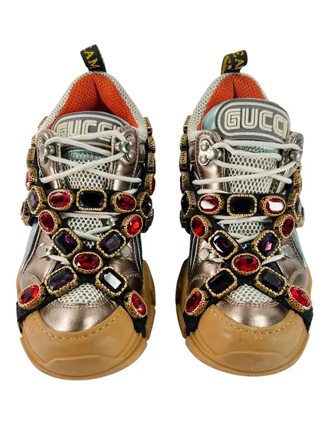 Tênis Gucci Flashtrek Removable Crystal Multicolor