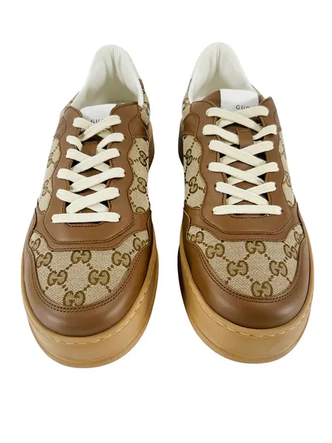 Tênis Gucci GG Canvas Marrom