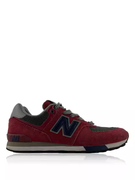 Tênis New Balance 574 Camurça Vermelho