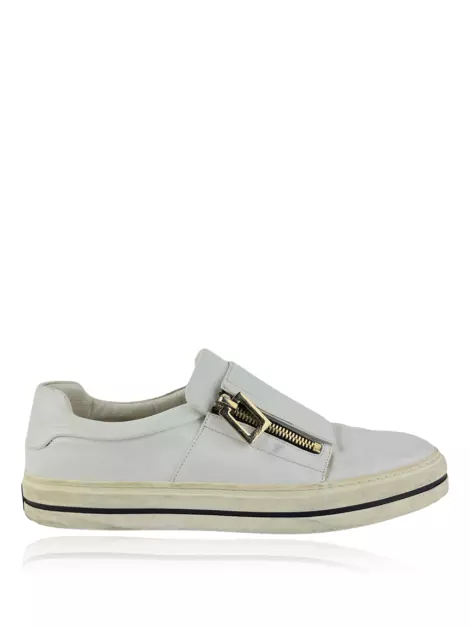Tênis Roger Vivier Sneaky Viv Zip Couro Branco