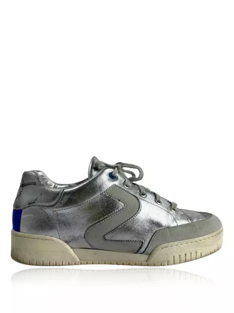 Tênis Stella Mccartney Signature Logo Prateado