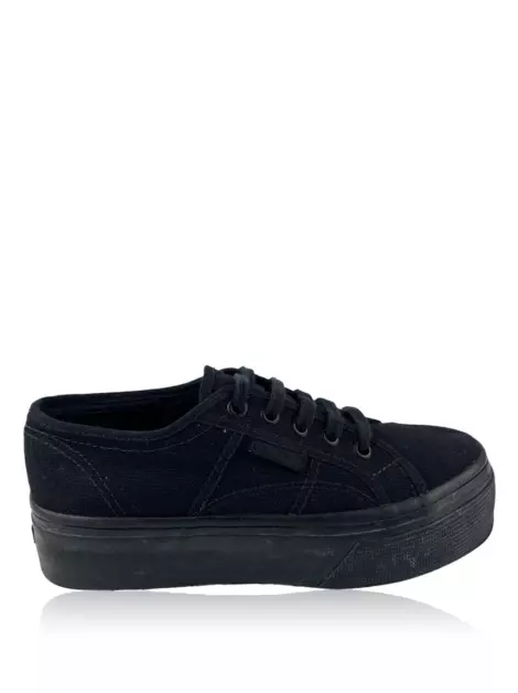 Tênis Superga Plataforma Preto