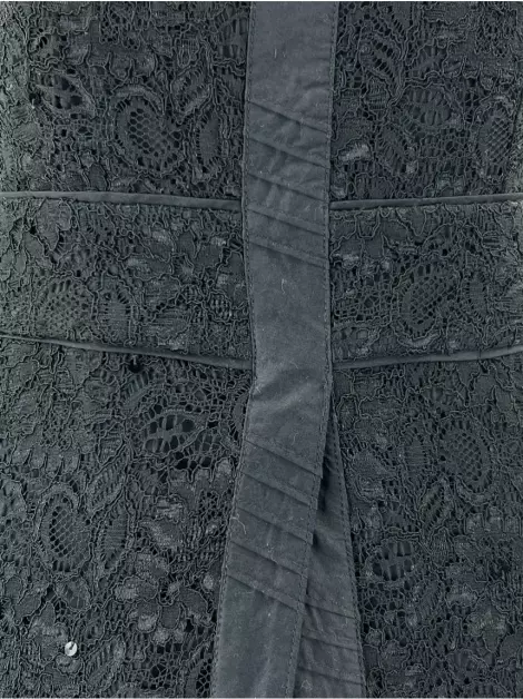 Vestido Adolfo Dominguez Rendado Preto