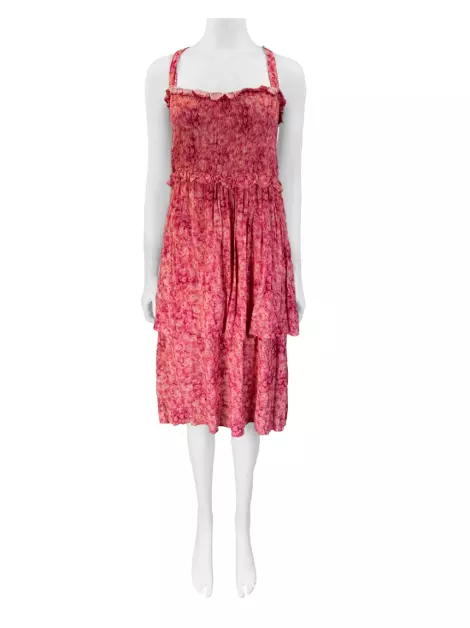 Vestido Adriana Degreas Babados Floral