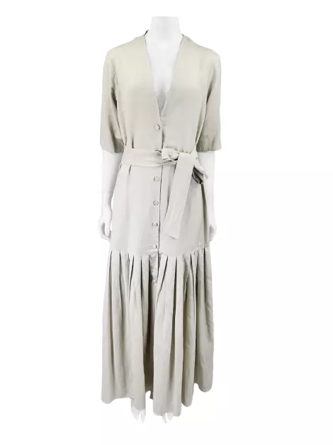 Vestido Adriana Degreas Linho Mescla Bege