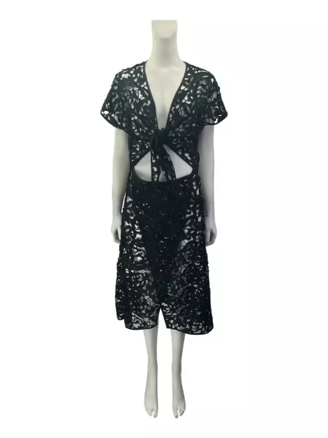 Vestido Adriana Degreas Renda Preto