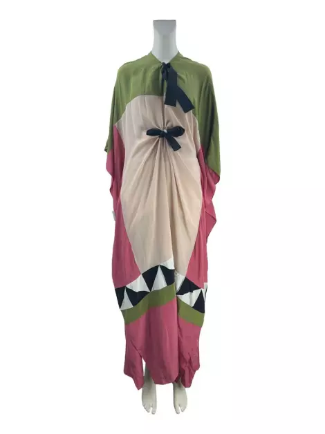 Vestido Adriana Degreas Seda Estampada