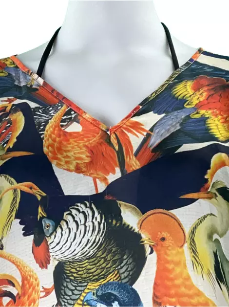 Vestido Água De Coco Tecido Estampado