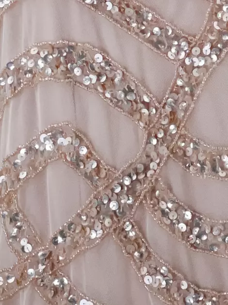 Vestido Aidan Mattox Paetê Rosa