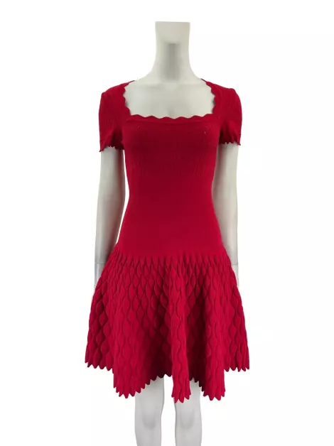 Vestido Alaia Texturizado Vermelho